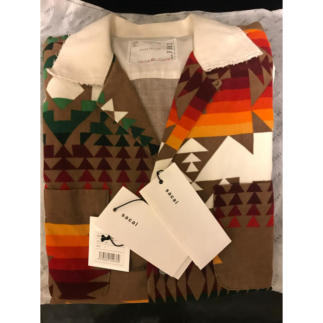 sacai pendleton 19ss ネイティブ柄 半袖シャツ 上品 9990円引き