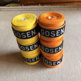 ゴーセン(GOSEN)のGOSENグリップテープ 黄とオレンジ 各3個 計6個(バドミントン)