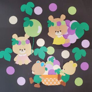 秋☆ぶどう☆9月☆10月☆11☆壁面飾り☆幼稚園☆保育園(型紙/パターン)