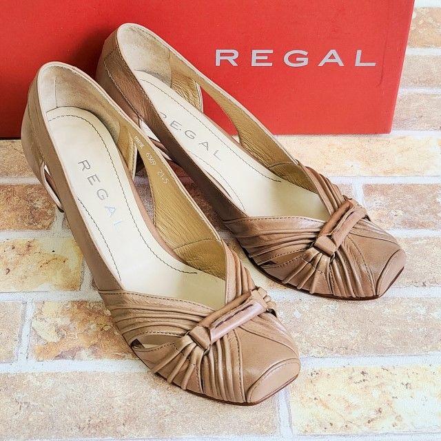REGAL - リーガル ☆ レザー パンプス ベージュ 日本製 21.5 REGAL - リーガル ☆ レザー パンプス ベージュ 日本製 21.5