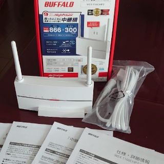 バッファロー(Buffalo)のBUFFALO WEX-1166DHP2　本体　説明書　コード　Wi-Fi中継機(PC周辺機器)