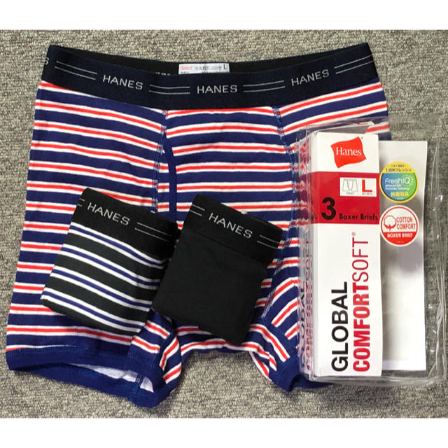 Hanes(ヘインズ)のヘインズ　ボクサーパンツ　3枚セット　Ｌサイズ メンズのアンダーウェア(ボクサーパンツ)の商品写真