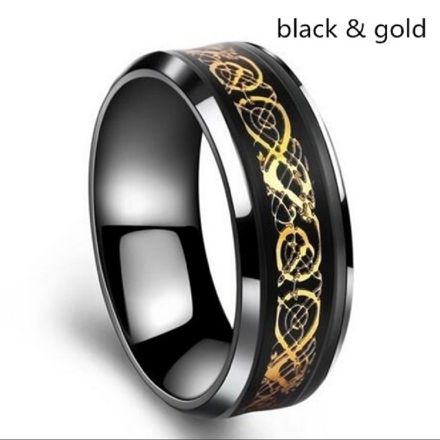 BLACK  stainless 龍紋 RING メンズのアクセサリー(リング(指輪))の商品写真