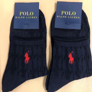 ポロラルフローレン(POLO RALPH LAUREN)の新品　レディース  ポロラルフローレン　超人気学校用ショートソックス2足　日本製(ソックス)