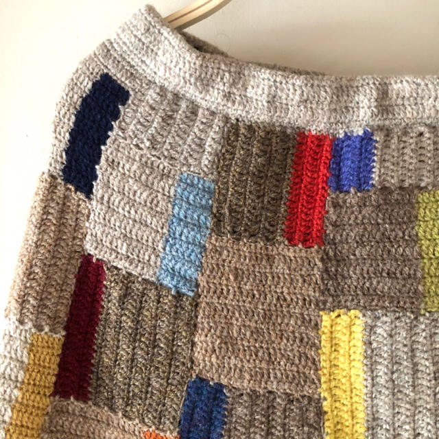 かわいい✳︎ニットパッチワークスカート♡ハンドメイド の通販 かわいい✳︎ニットパッチワークスカート♡ハンドメイド の通販