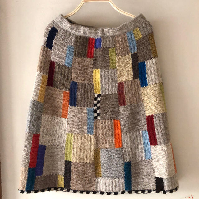 かわいい✳︎ニットパッチワークスカート♡ハンドメイド の通販 かわいい✳︎ニットパッチワークスカート♡ハンドメイド の通販