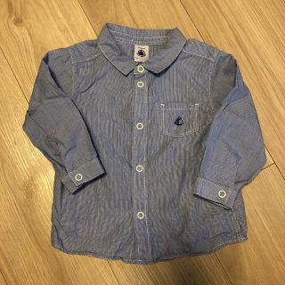 プチバトー(PETIT BATEAU)のPETIT BATEAU ストライプ　シャツ　81 18m(シャツ/カットソー)