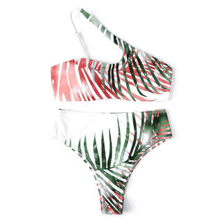 Tropical Leaf One Shoulder Bikini Set(M)(水着)