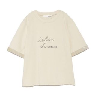 リリーブラウン(Lily Brown)のリリーブラウン  ベルベットライン　ロゴTシャツ(Tシャツ(半袖/袖なし))