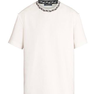 ルイヴィトン(LOUIS VUITTON)の【未使用】ルイヴィトン　Tシャツ　チェーンジャカードリブカラー　メンズ(Tシャツ/カットソー(半袖/袖なし))