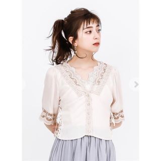 アクシーズファム(axes femme)のSALE☆ビンテージ風サテンブラウス♡タグ付き新品(シャツ/ブラウス(半袖/袖なし))