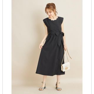 トッコ(tocco)のtocco closet スカラップワンピース　黒(ロングワンピース/マキシワンピース)