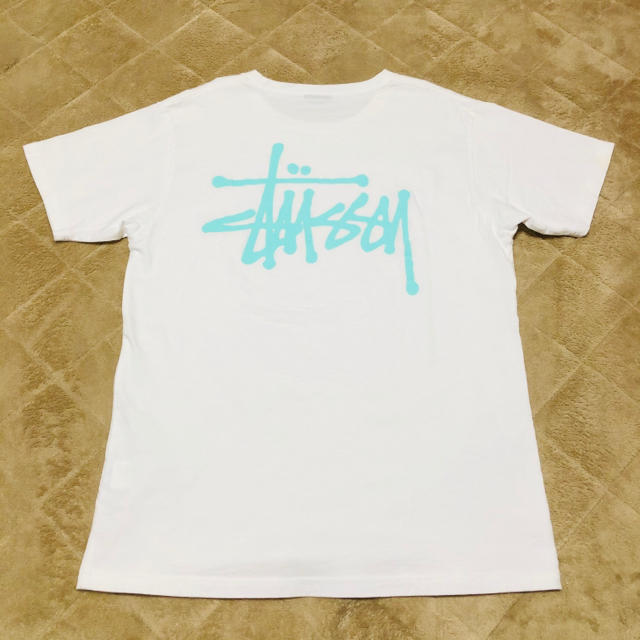 STUSSY - Stussy ステューシー Tシャツ ビッグロゴ 半袖 白 水色の通販 by 古着屋Links shop｜ステューシーならラクマ