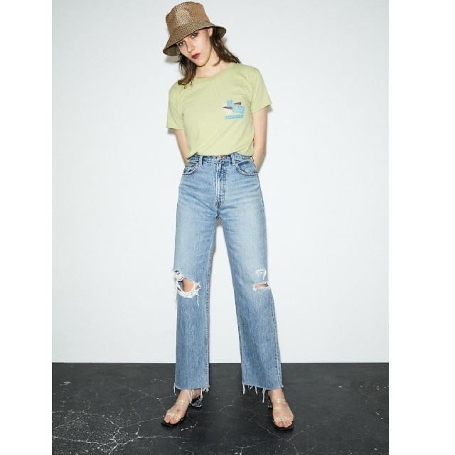 MOUSSY　moussy マウジー  HW CLASH CROP STRAIGデニム/ジーンズ