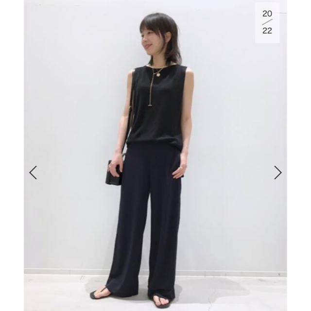 L'Appartement DEUXIEME CLASSE(アパルトモンドゥーズィエムクラス)の☆RAW+ Soft Wide パンツ　ネイビー　34 レディースのパンツ(カジュアルパンツ)の商品写真