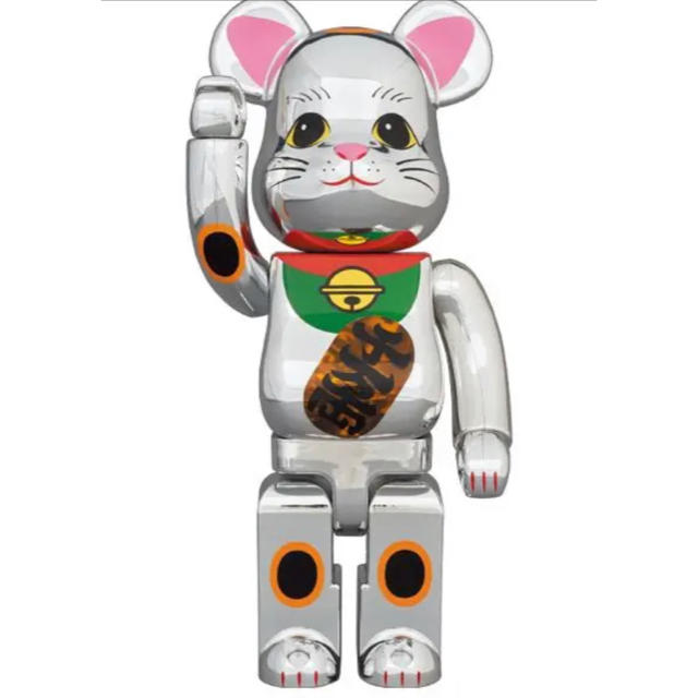 エンタメ/ホビーBE@RBRICK 招き猫 銀メッキ 発光 400％