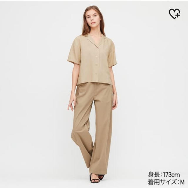 UNIQLO(ユニクロ)のユニクロ　リネンブレンド　オープンカラーシャツ レディースのトップス(シャツ/ブラウス(半袖/袖なし))の商品写真