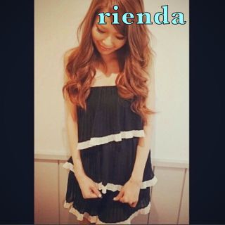 リエンダ(rienda)の新品未使用！リエンダ　バイカラーフリルのオールインワン(オールインワン)