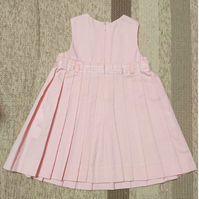 ZARA(ザラ)のピンク ワンピース プリーツ リボン 70 75 80 キッズ/ベビー/マタニティのベビー服(~85cm)(ワンピース)の商品写真