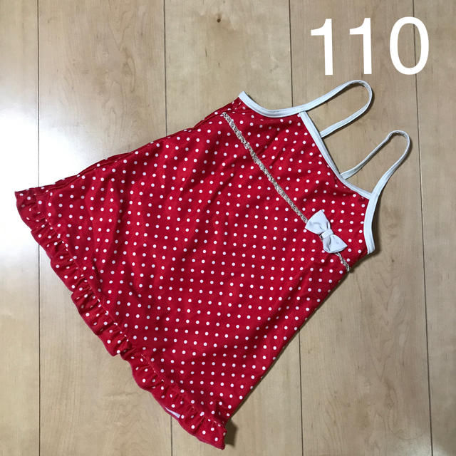 女の子　ドット柄　水着　ワンピース   110 キッズ/ベビー/マタニティのキッズ服女の子用(90cm~)(水着)の商品写真