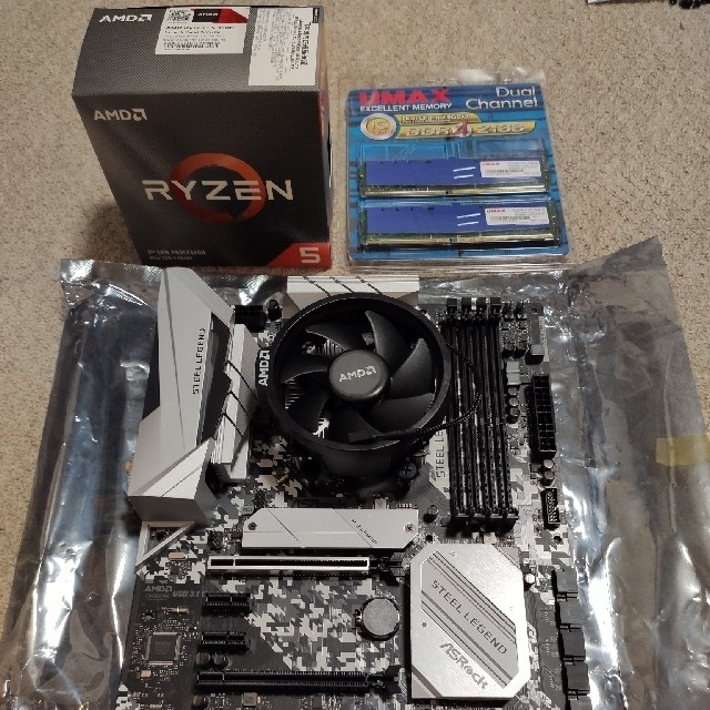 Ryzen5  3500+B450 Steel Legend+DDR4 16GB