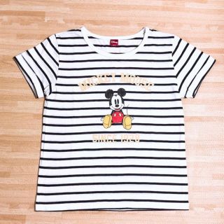 ディズニー(Disney)のミッキーマウス Tシャツ ボーダー(Tシャツ(半袖/袖なし))