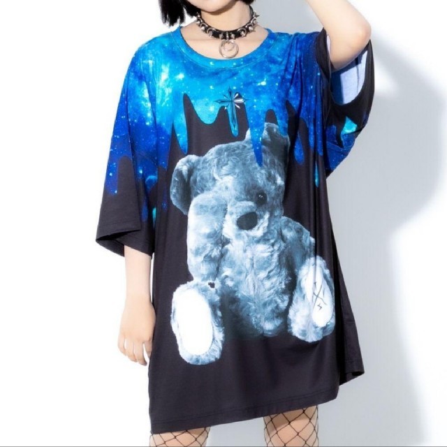 TRAVAS TOKYO THUNDER サンダー クマ 熊 Tシャツ ブルー