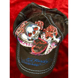 エドハーディー(Ed Hardy)のキャップ　エドハーディー　ブラック　ロゴブルー(キャップ)