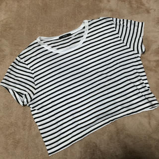 エモダ(EMODA)のショート丈 ボーダー Tシャツ(Tシャツ(半袖/袖なし))