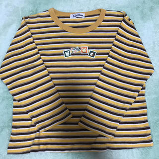 ファミリア(familiar)のファミリア　110 長袖　黄色　ボーダー　(Tシャツ/カットソー)