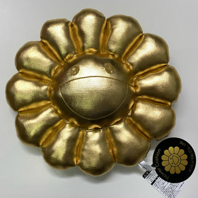 安心 保証 限定カラーkaikaikiki村上隆お花クッション金ゴールド30cm