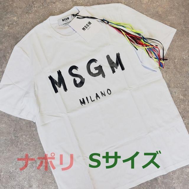 トップスMSGM　ミラノ　ロゴ　Tシャツ　ホワイト　メンズ