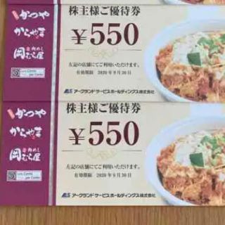 アークランド  株主優待券  1100円分(レストラン/食事券)
