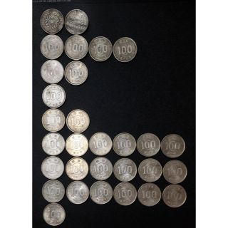 旧100円硬貨◎30枚◎昭和33年 34年 36年 38年 39年 40年 41(貨幣)