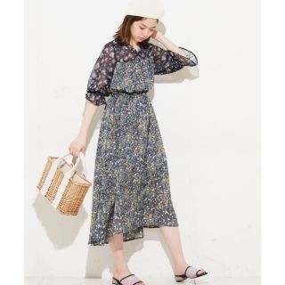 ナチュラルクチュール(natural couture)のnatural couture プレイフル花×花ワンピース(ロングワンピース/マキシワンピース)