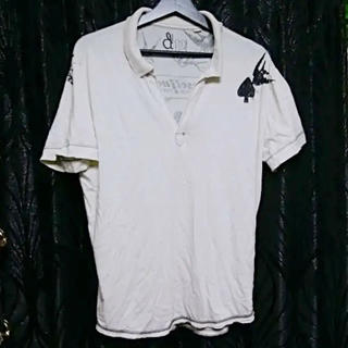 ディーゼル(DIESEL)のＤＩＥＳＥＬディーゼルＶネックポロＴＡＴＴＯＯデザインホワイト黒カットソーＬ新品(Tシャツ/カットソー(半袖/袖なし))
