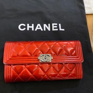 シャネル(CHANEL)のシャネル　長財布　難あり　エナメル(財布)