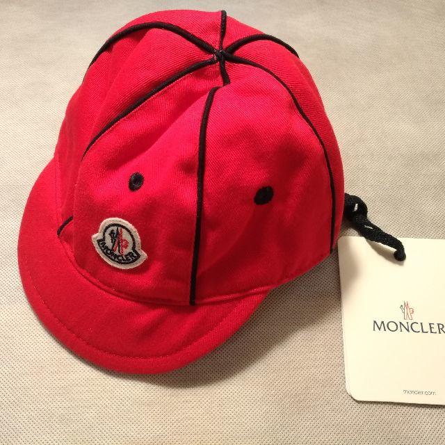 新品未使用】MONCLER モンクレール キャップ キッズ ロゴ レッド