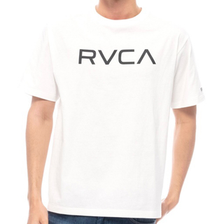 ルーカ(RVCA)のメンズ レディース ルーカ ビックロゴ 半袖Tシャツ 袖 刺繍 ロゴ ホワイト(Tシャツ/カットソー(半袖/袖なし))
