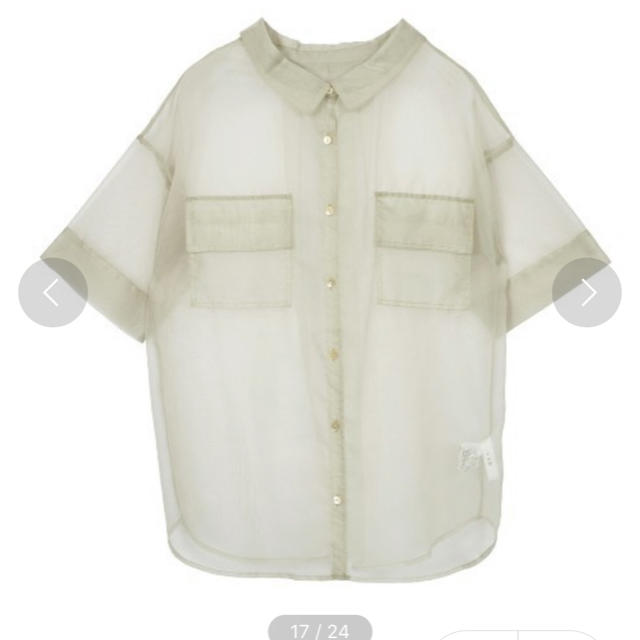 Ameri VINTAGE(アメリヴィンテージ)のAIRY ORGANDIE SHIRT ベージュ レディースのトップス(シャツ/ブラウス(半袖/袖なし))の商品写真