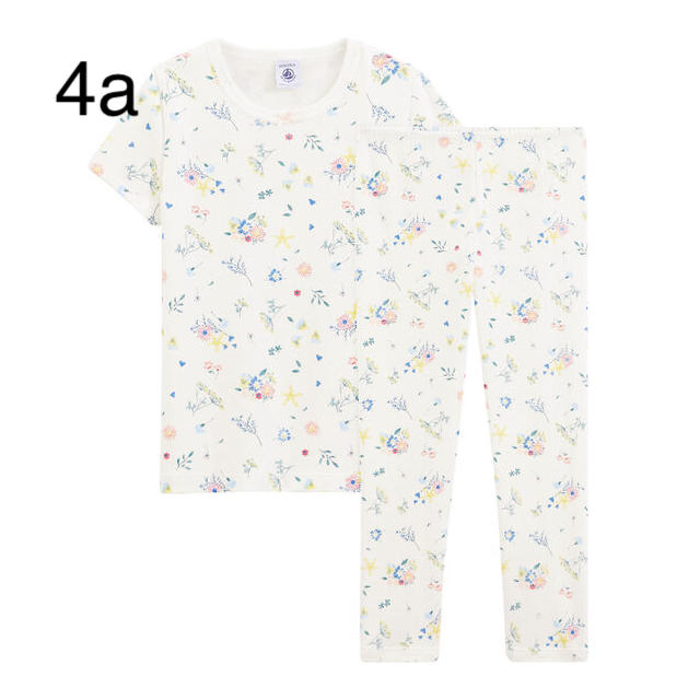 PETIT BATEAU(プチバトー)のプチバトー 20SS プリント半袖パジャマ 4a キッズ/ベビー/マタニティのキッズ服女の子用(90cm~)(パジャマ)の商品写真