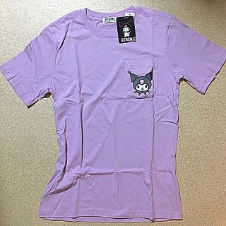 サンリオ(サンリオ)のサンリオ　クロミちゃん💜胸ポケット付き　ワンポイント刺繍Tシャツ(Tシャツ(半袖/袖なし))