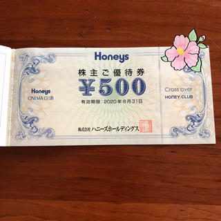 ハニーズ(HONEYS)のHoneys ハニーズ　株主優待　500円分　株主ご優待券　(ショッピング)