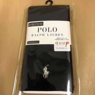 ポロラルフローレン(POLO RALPH LAUREN)の新品　レディース  ポロラルフローレン　10分丈黒レギンス　シルバー刺繍入　L寸(レギンス/スパッツ)