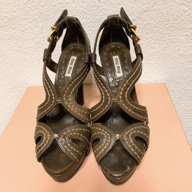 miumiu(ミュウミュウ)のmiumiu ストラップヒールサンダル レディースの靴/シューズ(サンダル)の商品写真