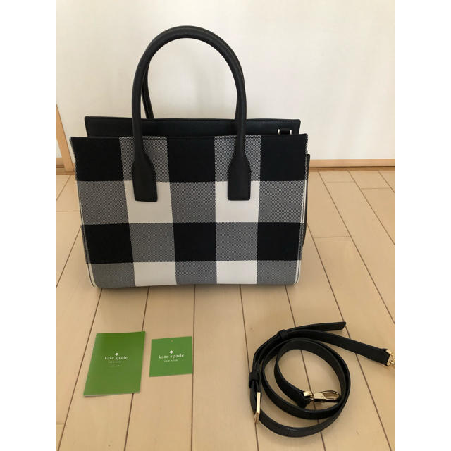 kate spade new york(ケイトスペードニューヨーク)のkate spade トートバッグ ショルダー 新品  白黒チェック レディースのバッグ(トートバッグ)の商品写真