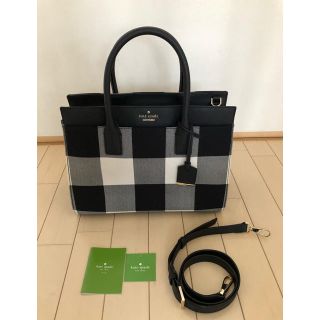 ケイトスペードニューヨーク(kate spade new york)のkate spade トートバッグ ショルダー 新品  白黒チェック(トートバッグ)