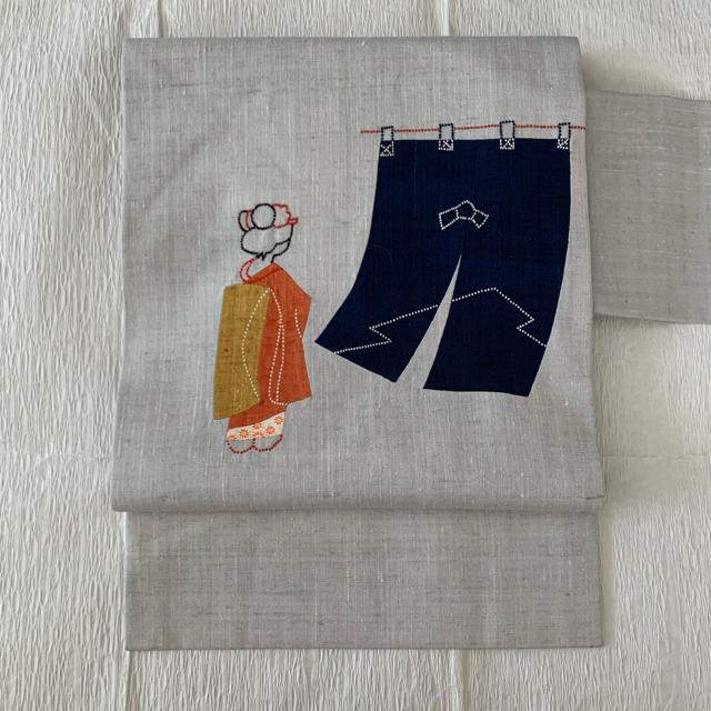 名古屋帯＊刺し子刺繍＊舞妓さん