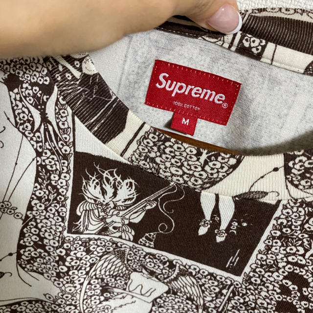 supreme レア　柄ロンT  ロングTシャツ　長袖　ブラウン 1