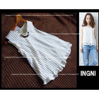 イング(INGNI)のINGNIストライプノースリTOPS (カットソー(半袖/袖なし))